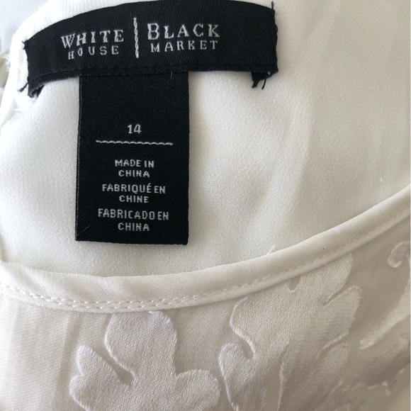 White House Black market 3/4 Bow sleeve burnout, blouse. - Picture 10 of 11